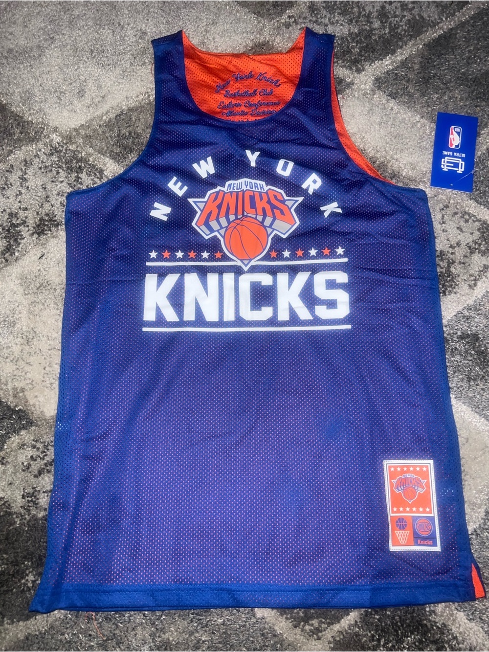 LAST ONE-SMALL New York Knicks Mesh Basketball Jersey - Blue & Orange